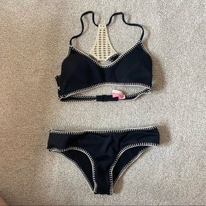 Victoria’s Secret Black Bikini Bottom with Embroidery Detail